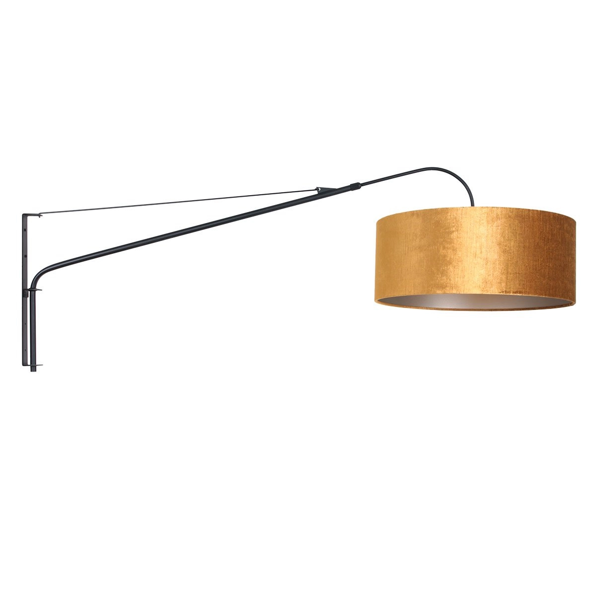 Zwarte muurlamp Elegant Classy met goud velvet Steinhauer 8712746146059