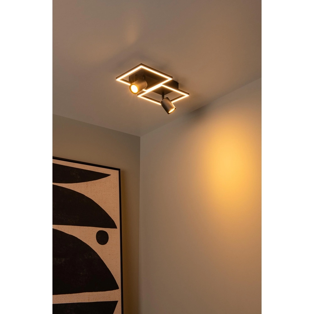Design plafondlamp Arianne led met 2x GU10 zwart Lucide 5411212530882