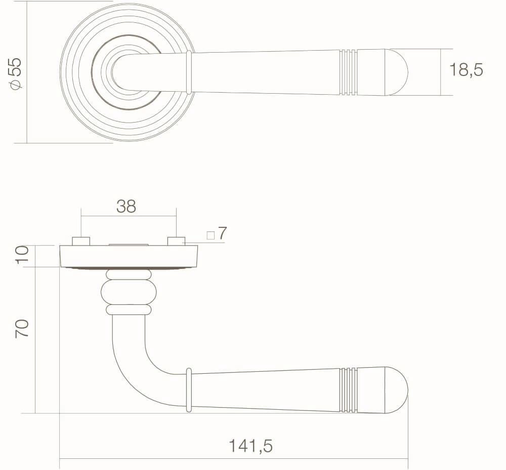 Landelijke deurklink Helena oud grijs Intersteel 8714186392706
