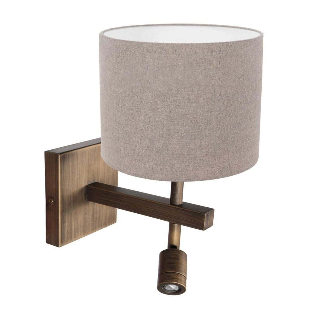 Wandlamp Stang met grijze kap