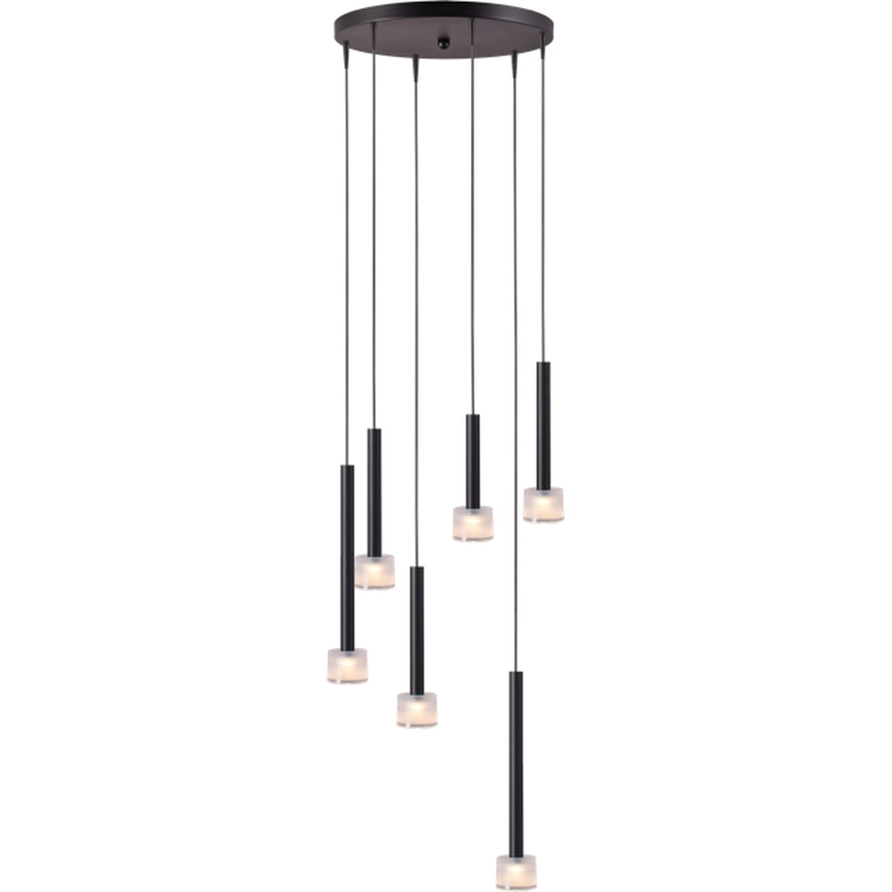 Led hanglamp Fabro 6-lichts - zwart