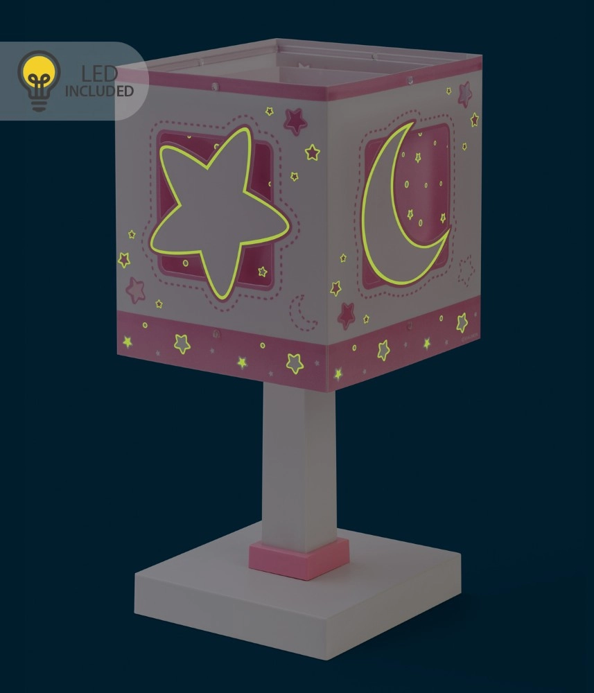 Tafellampje Moonlight roze glow in the dark Dalber 8420406002446