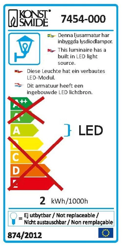 Plantenbak Assisi led 37cm - 12w - wit KonstSmide 7318307454000