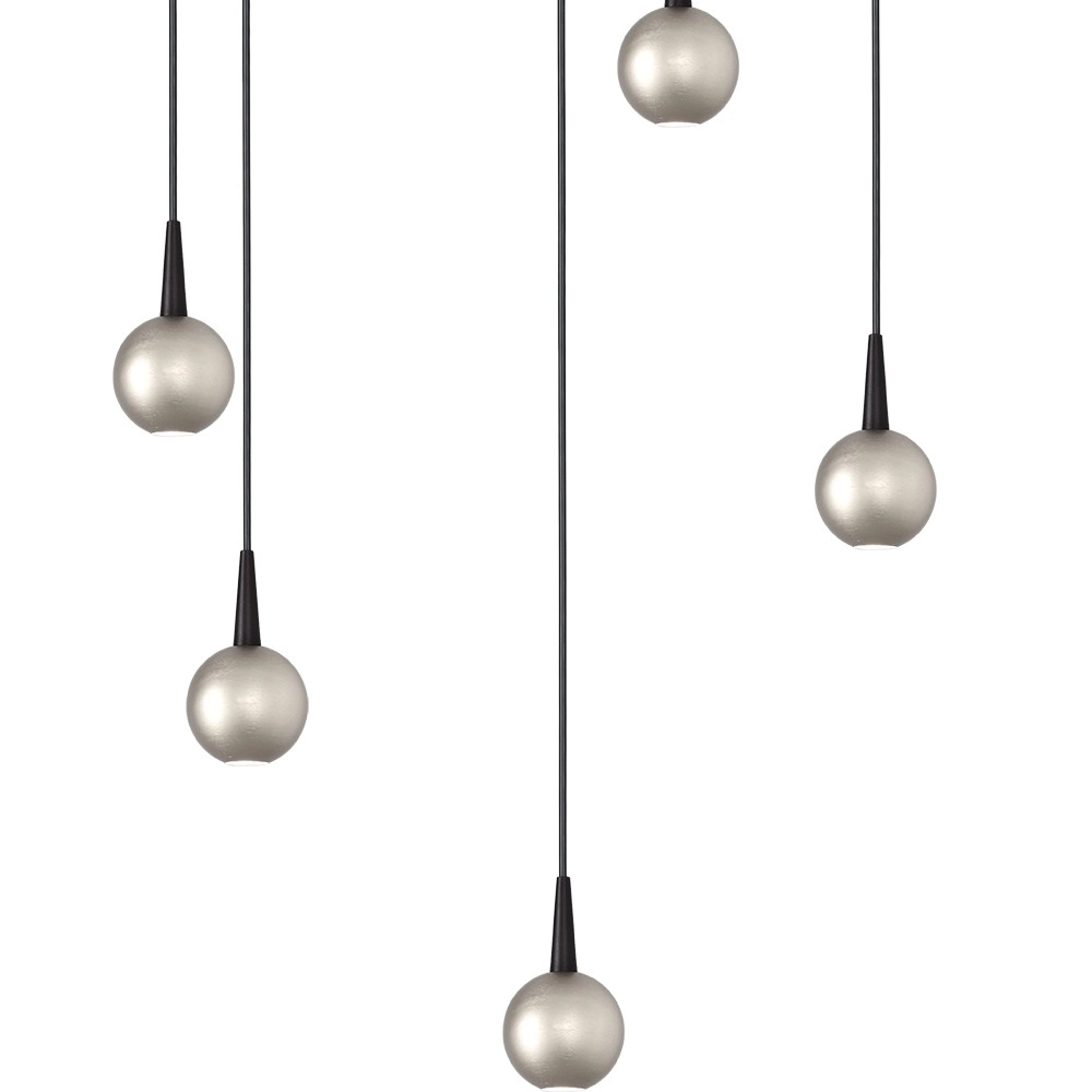 5-lichts hanglamp Talana zwart met nikkel Ø 35cm DTW Masterlight 8718121352282