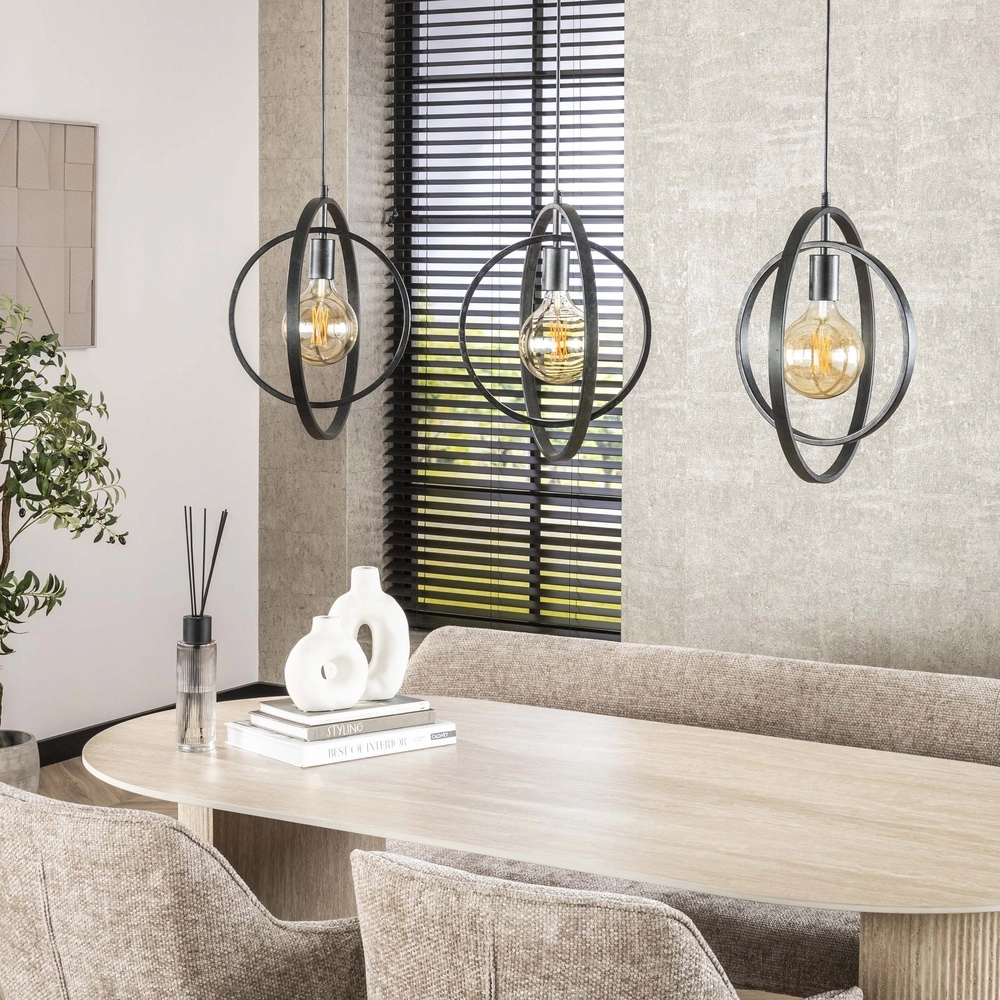 Eettafel hanglamp Turn 3L - Ø 40cm - charcoal Lyora 8716803513167