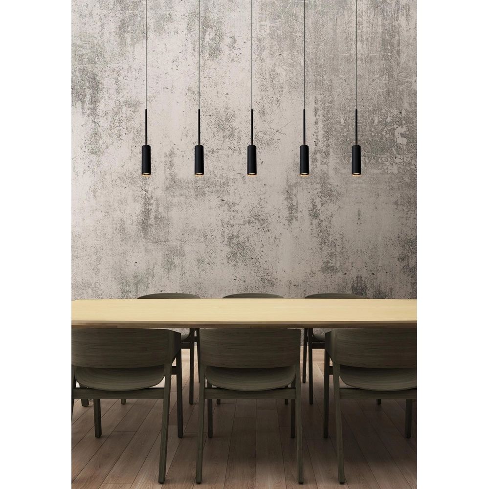 5-lichts design hanglamp Tubule zwart Lucide 5411212241870