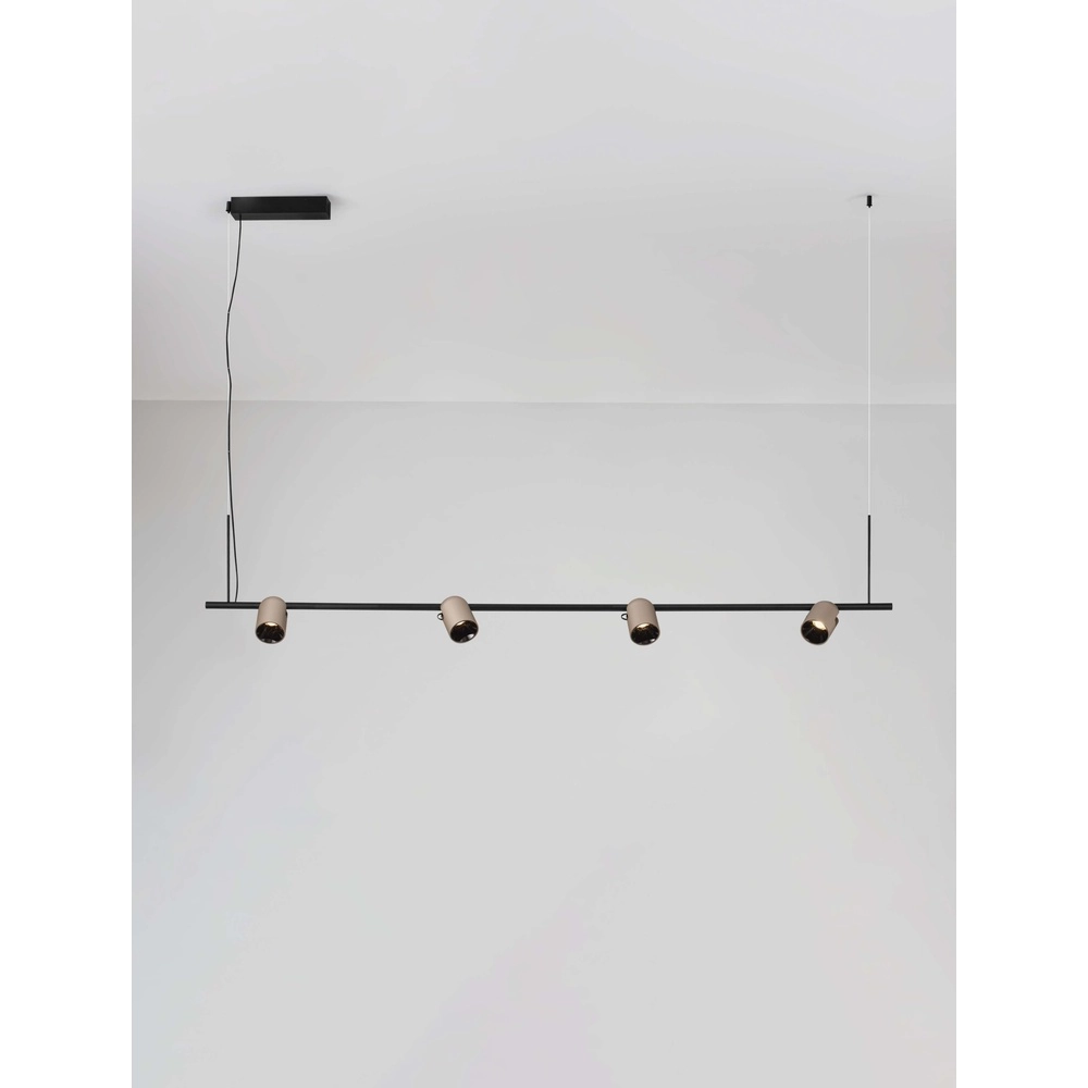 Hanglamp Sirmos zwart met mokka bruin