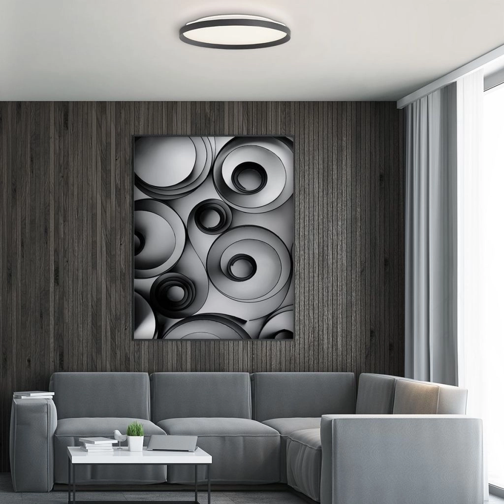 Moderne plafonniere Flady zwart Ø30cm Steinhauer 8712746181012