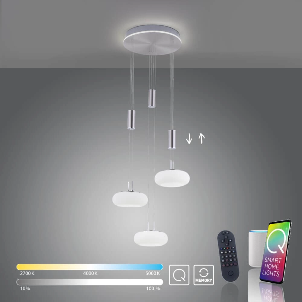 3-lichts hanglamp Q-Etienne metaal rond Paul Neuhaus 4012248350447