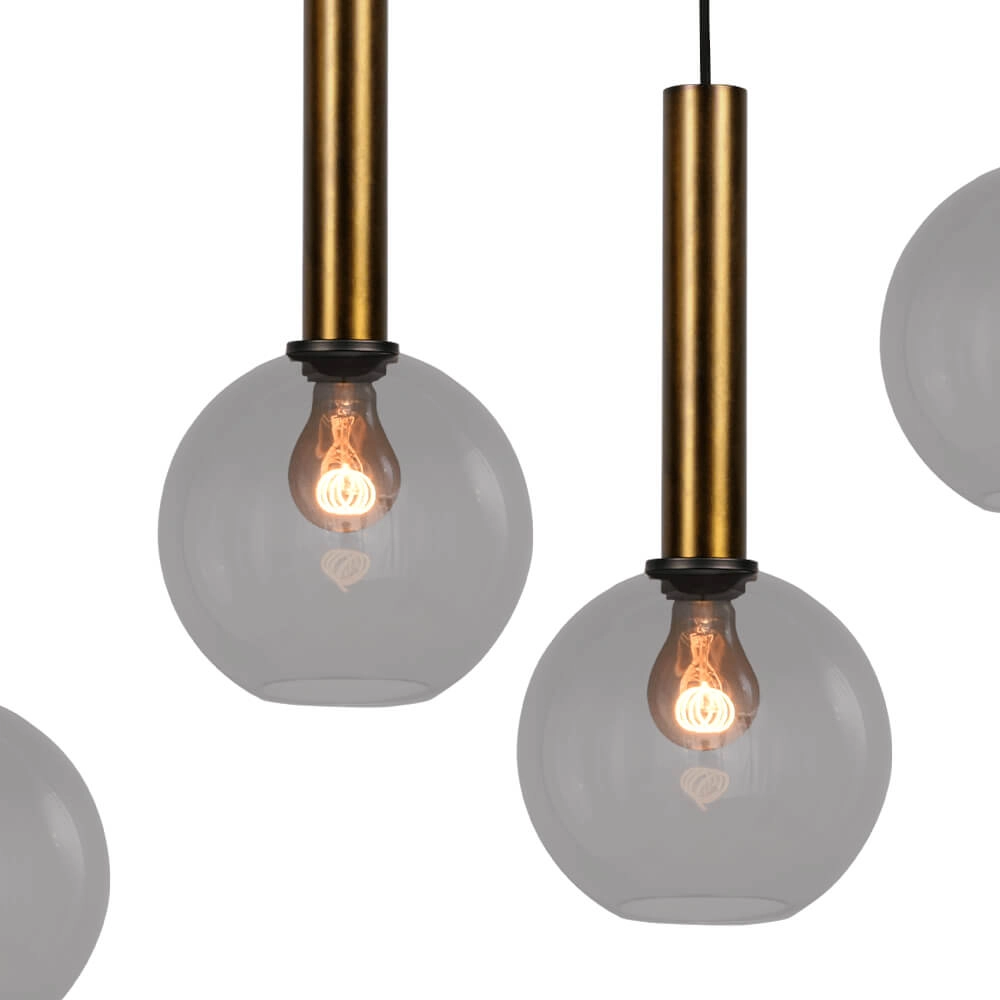 6-lichts hanglamp Bella 2 met smoke glas Masterlight 8718121344454