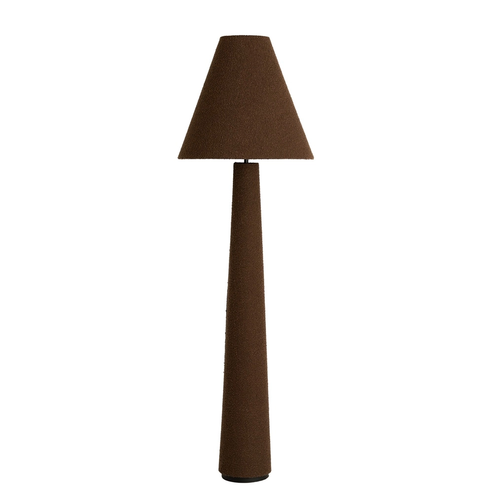 Vloerlamp Devia Ø 50cm - bouclé - bruin