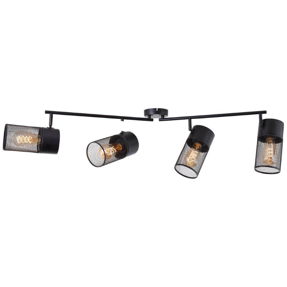 Zwarte plafondlamp Kamolo 4x E27 Brilliant 4004353409431
