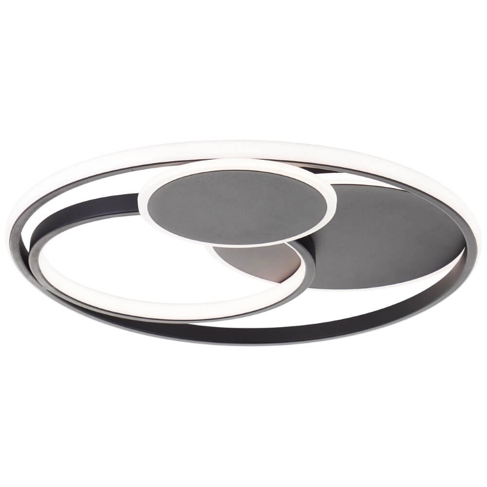 Dimbare plafondlamp Runda zwart Brilliant 4004353447396