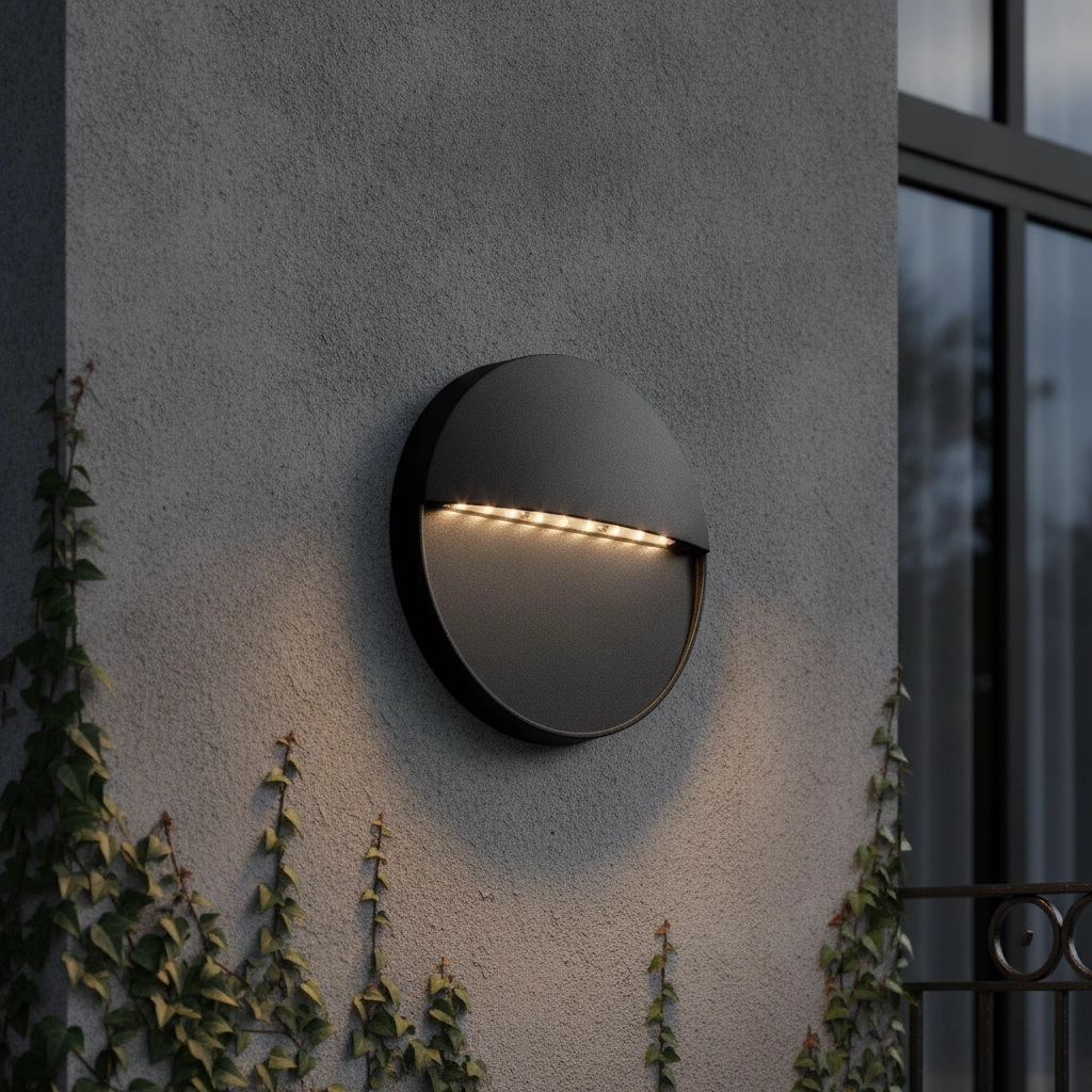 Ronde wandlamp Rodix zwart