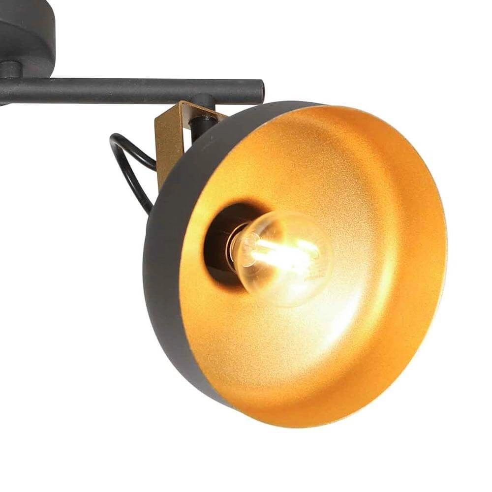 Plafondlamp Prato zwart met goud 2-lichts Steinhauer 8712746176384