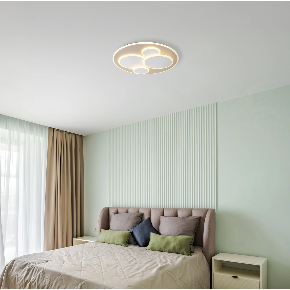 Moderne plafondlamp Monty rond zand bruin Globo 9007371589005