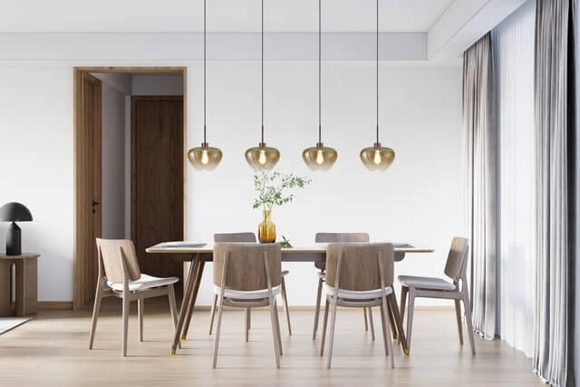 4-lichts hanglamp Genua bruin met goud glas Ø 29cm Masterlight 8718121357034