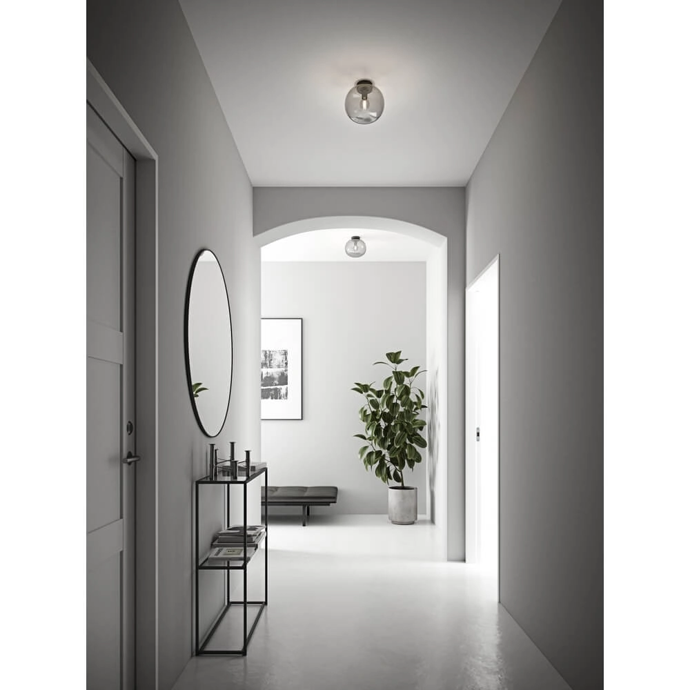 Glazen plafondlamp Alton zwart met smoke glas Nordlux 5704924001079