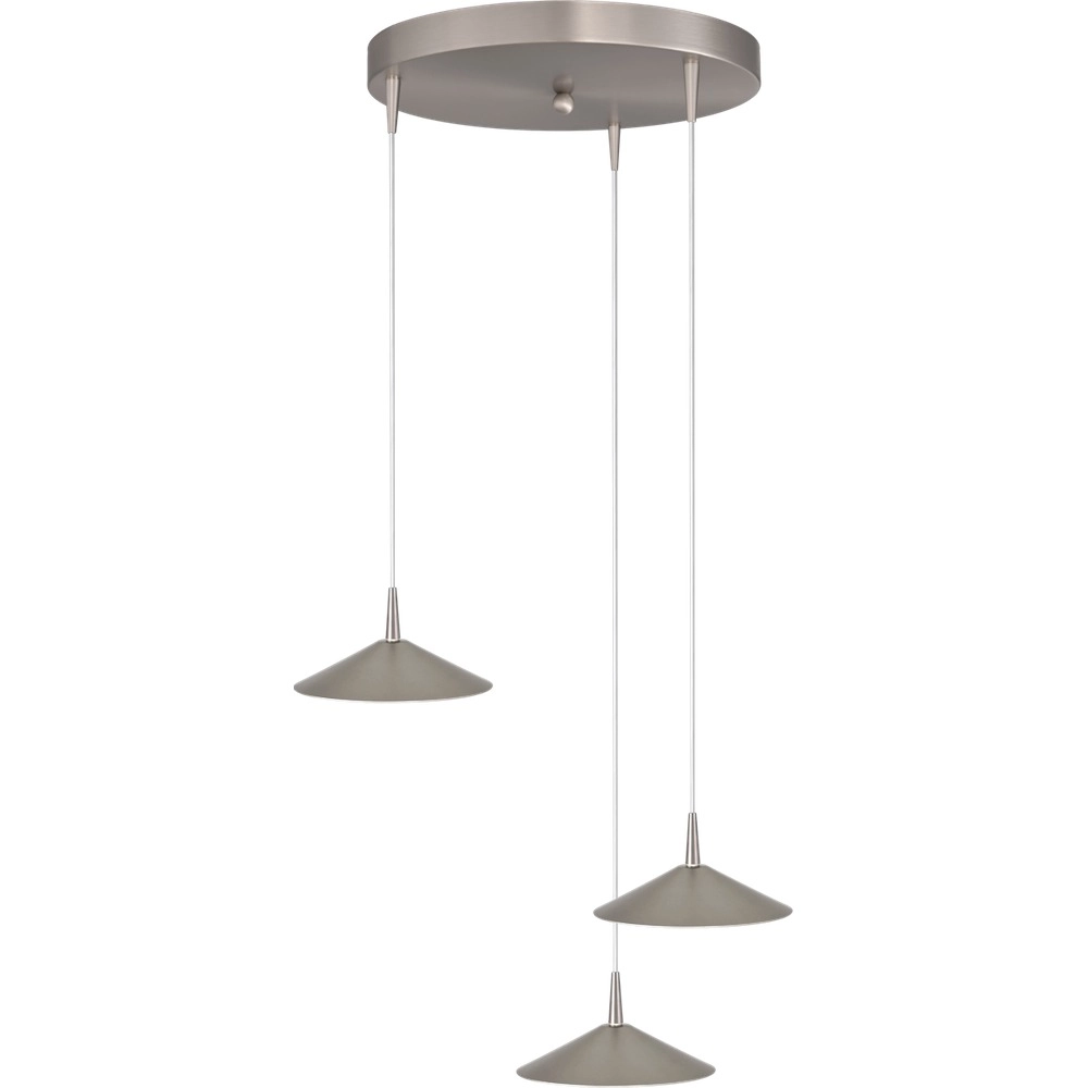 3-lichts hanglamp Ceppo nikkel Ø 18cm rond