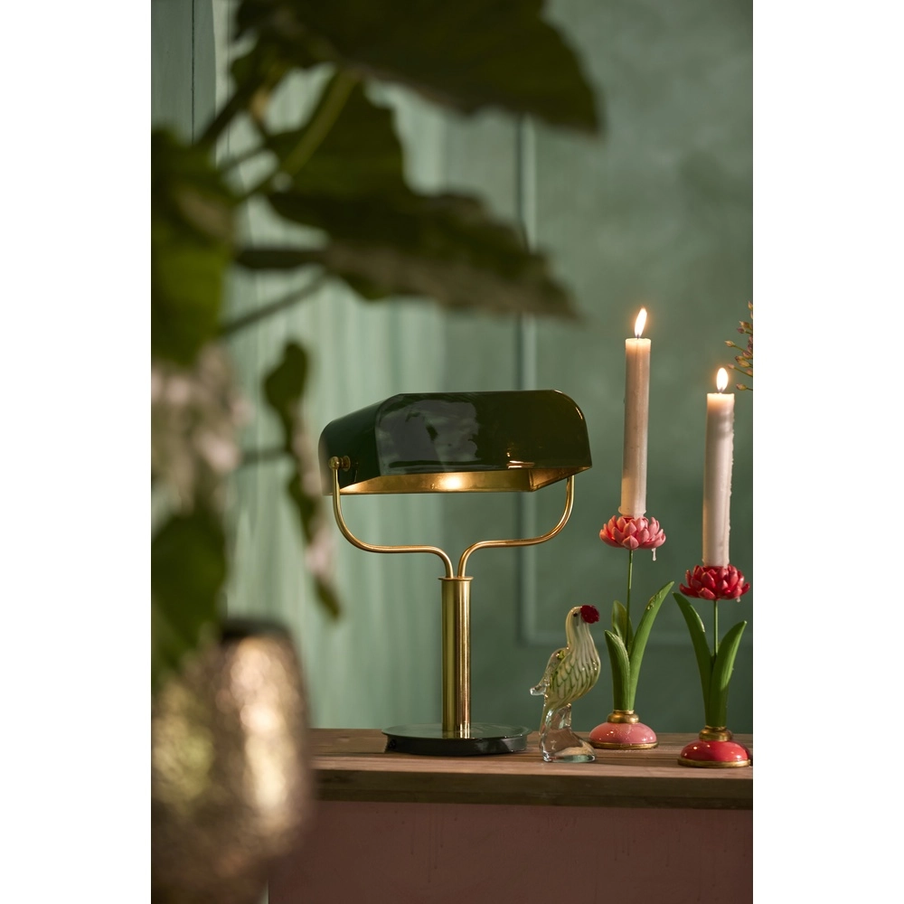Bankierslamp Ayer donker groen met goud Light & Living 8717807742867