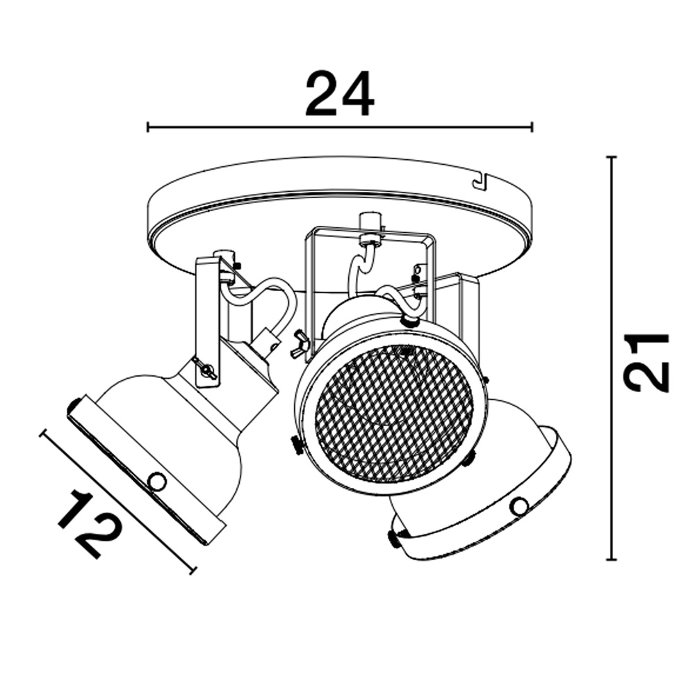Plafondlamp Ruvi 3-lichts zwart Lyora 5212017446374