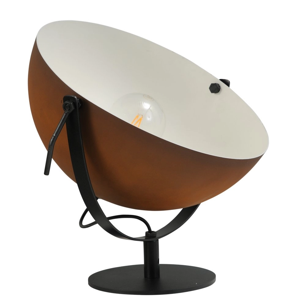 Roestbruine Industria Uplighter 40cm met witte binnenkant