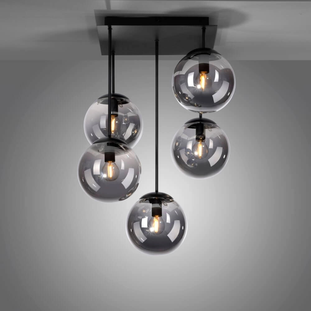 5-lichts plafondlamp Big Widow zwart Just Light 4043689988371