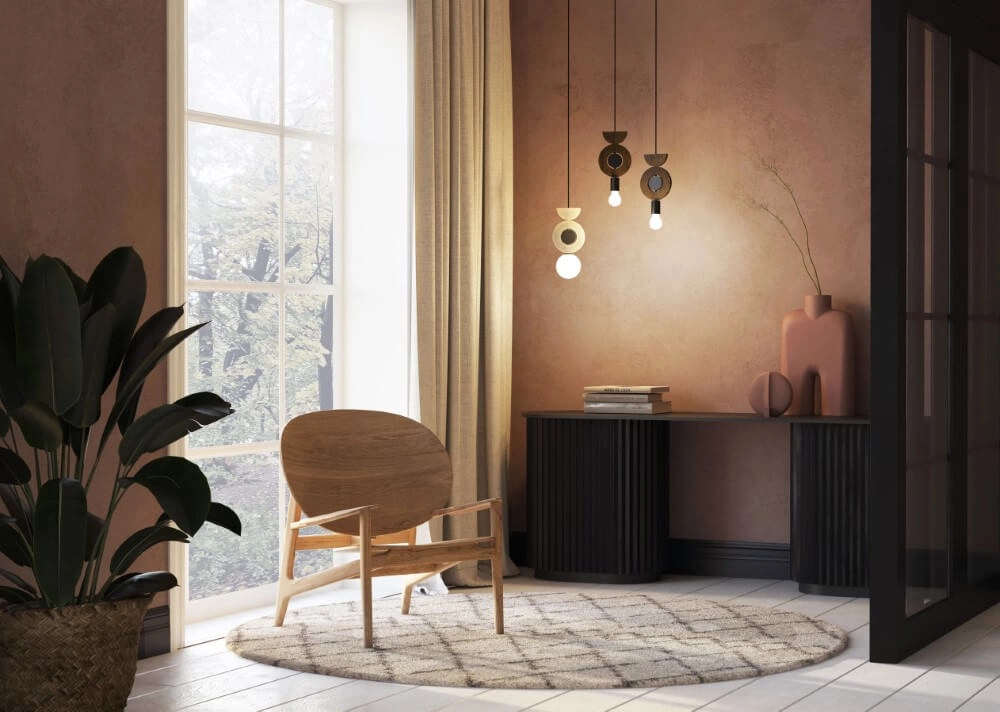 Design hanglamp Drops Wood B 1-lichts hout Lyora 5903139111744