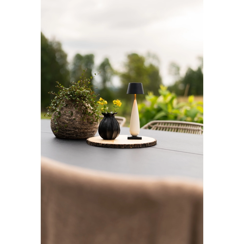 Oplaadbare tafellamp Frejus zwart met keramiek KonstSmide 7318300030348