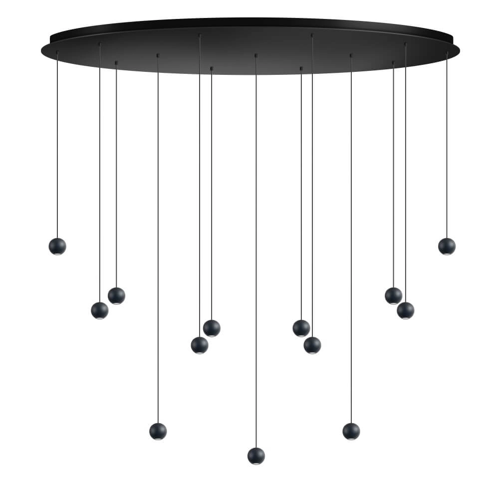 Design hanglamp Grace 13-lichts zwart