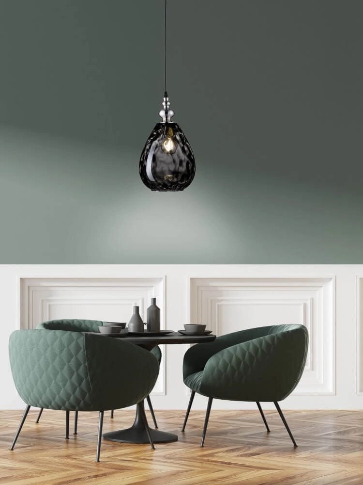 Oosterse hanglamp Uller met smoke glas Fischer & Honsel 4001133695640