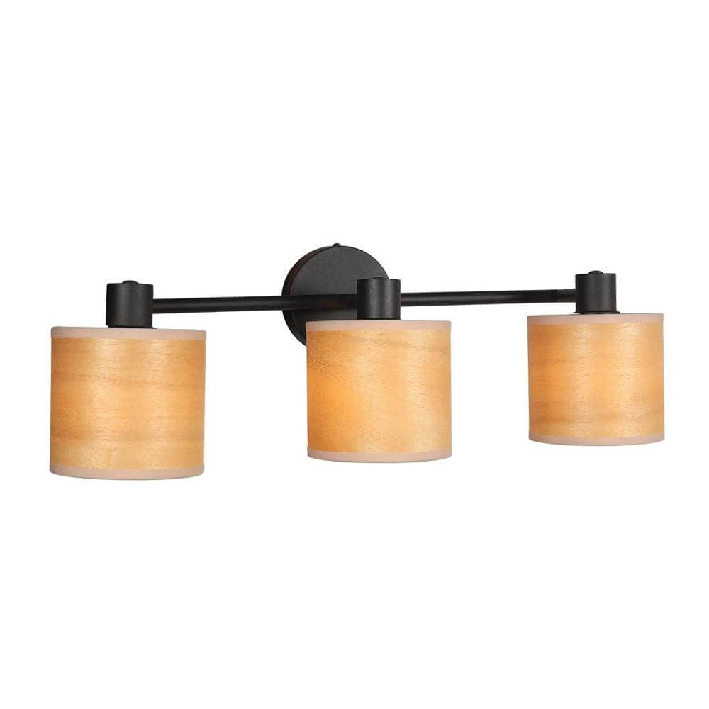 Plafondlamp Bambus zwart met bamboe 3-lichts Steinhauer 8712746171426