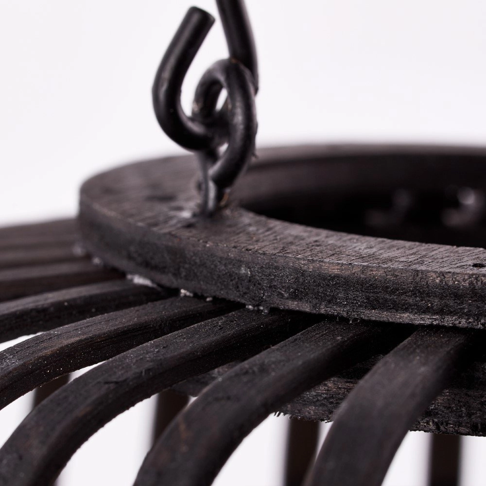 Landelijke tafellamp Woodrow zwart hout Brilliant 4004353380884