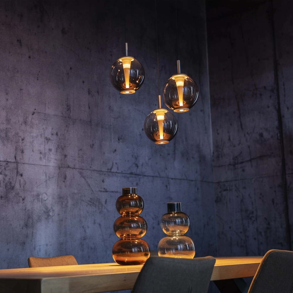 Vide hanglamp Pure E-Infinty bronce met amber glas Paul Neuhaus 4012248398166