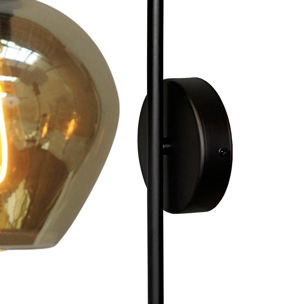 Zwarte wandlamp Bounty met glas Masterlight 8718121251066