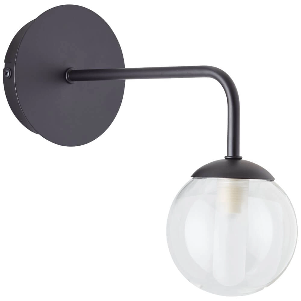 Zwarte wandlamp Gitse rond Brilliant 4004353421631