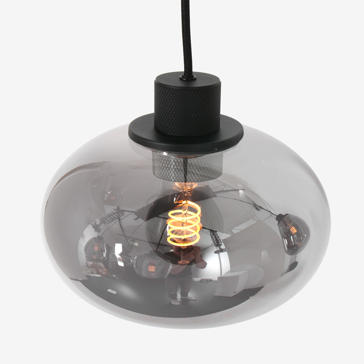 Smoke glazen hanglamp Reflexion Steinhauer 8712746135589