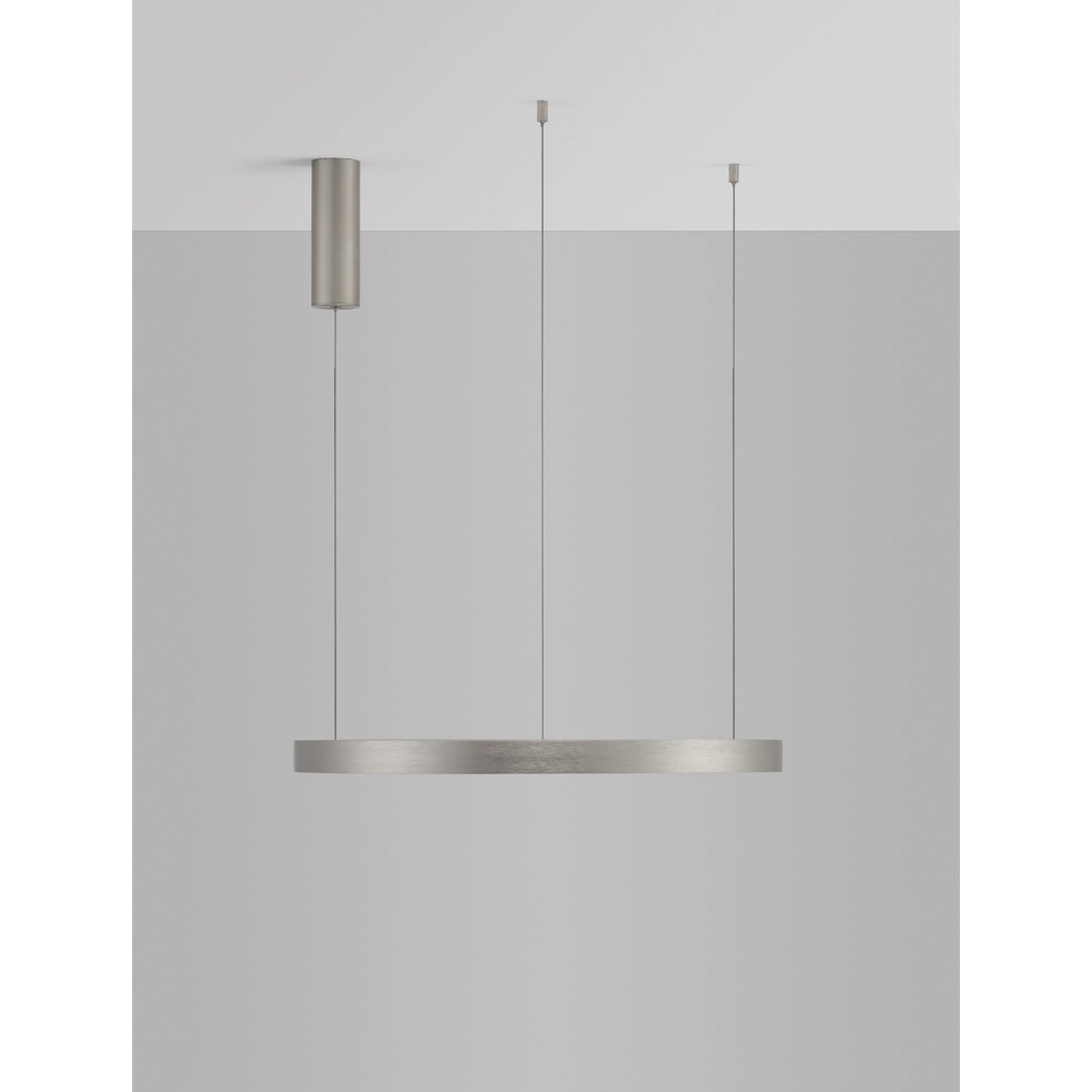 Ronde hanglamp Perrine zilvergrijs Ø 60cm Lyora 5212017438430