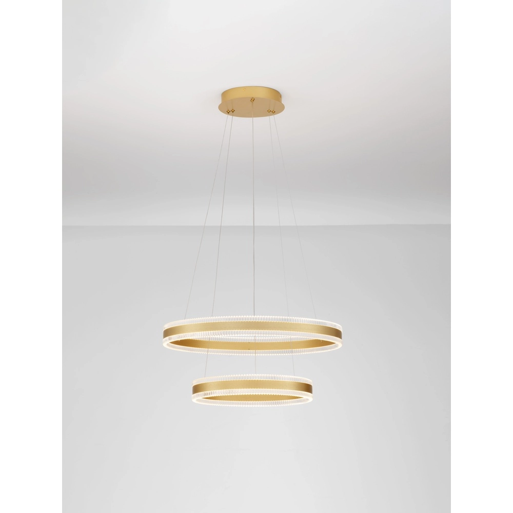 Design hanglamp Alaro goud dubbel Design hanglamp Alaro goud dubbel