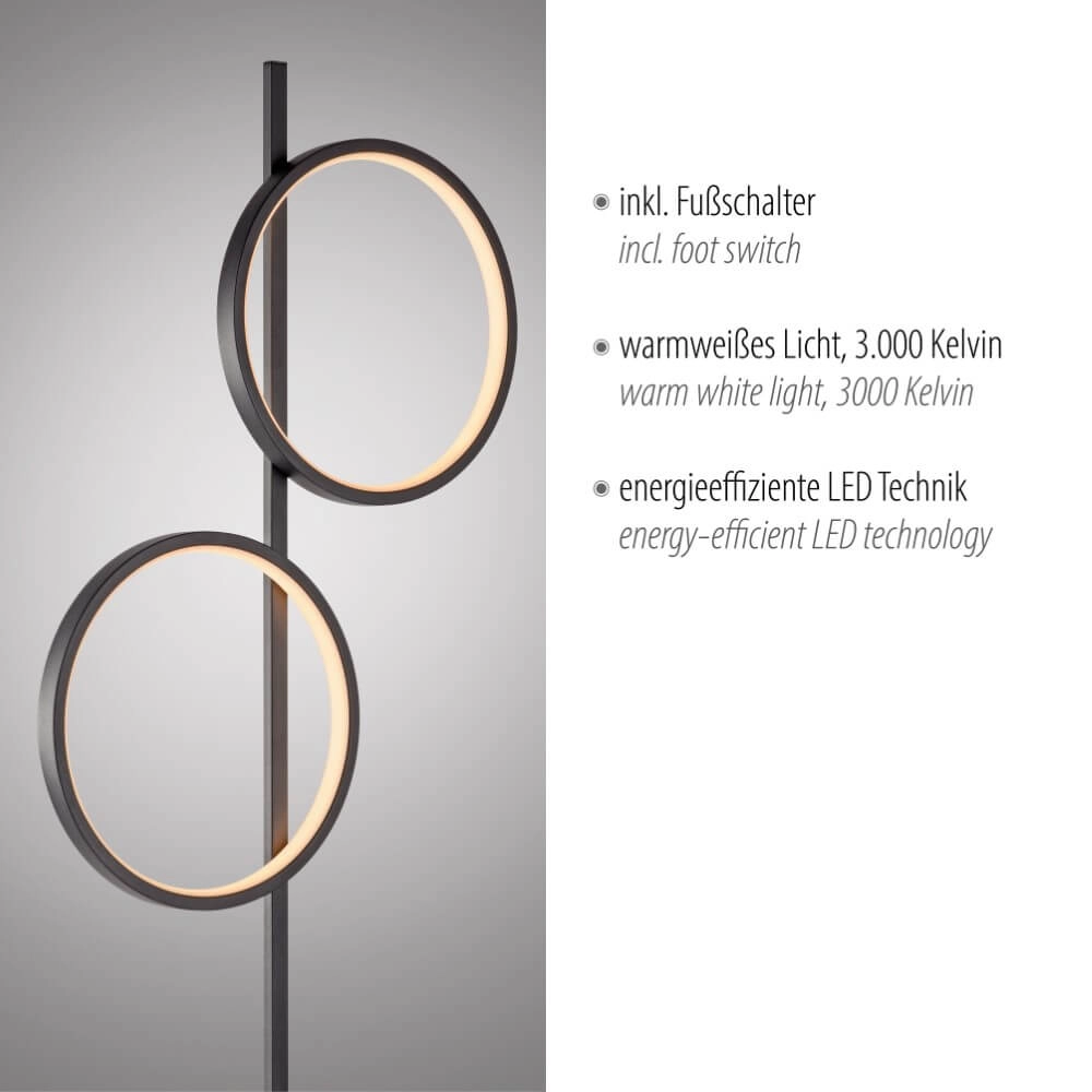 Vloerlamp Mini Ritus zwart Just Light 4043689000233