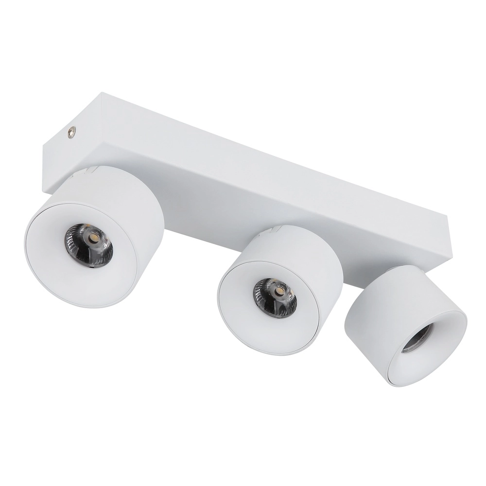 Strakke plafondlamp Rae 3-lichts wit Globo 9007371453641