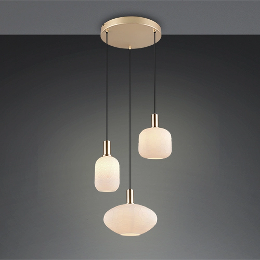 3-lichts hanglamp Emelie goud met wit glas Trio 4017807724318
