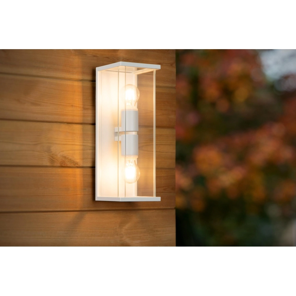 Strakke wandlamp Claire dubbel wit Lucide 5411212272355