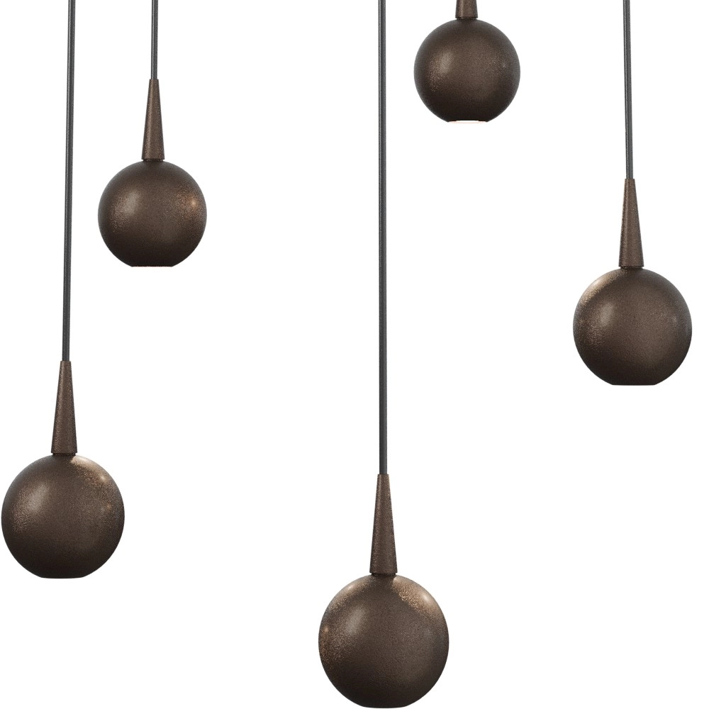 5-lichts hanglamp Talana cacao bruin Ø 35cm DTW Masterlight 8718121350103