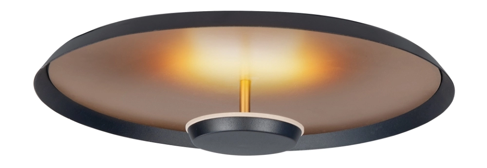 Strakke plafondlamp Oro zwart met goud Ø 35,5cm