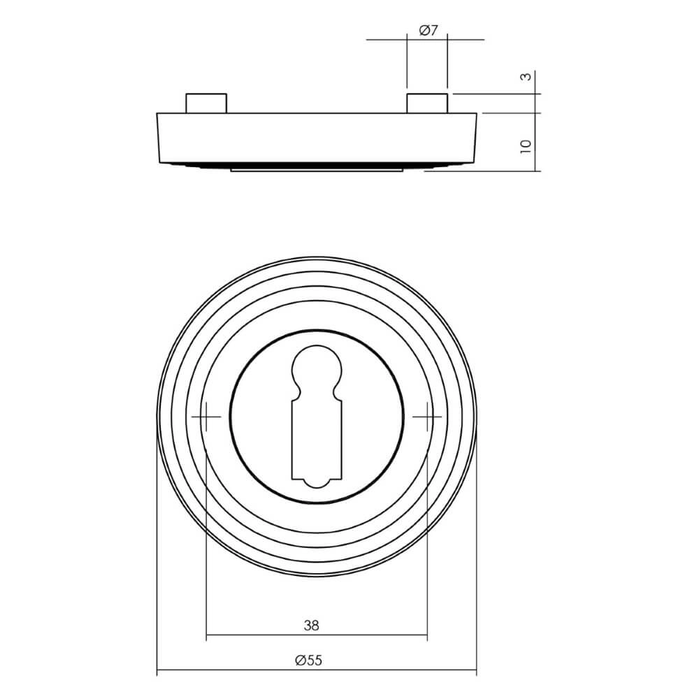 Sleutelrozet Tira rond oud grijs Intersteel 8714186579763