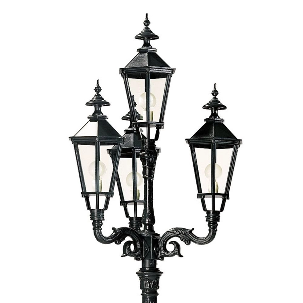 Nostalgische lantaarn Milano 4-lichts - zwart KS Verlichting 8714732040440