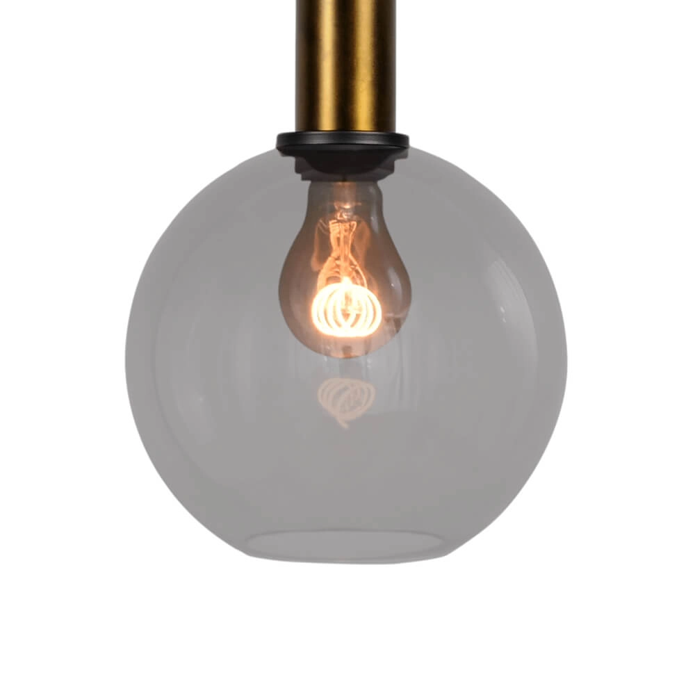 Hanglamp Ø 20cm Bella 2 Antiek messing met smoke glas Masterlight 8718121334080