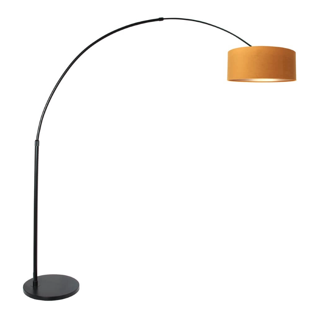 Zwarte booglamp Sparkled met velvet kap Zwarte booglamp Sparkled met velvet kap