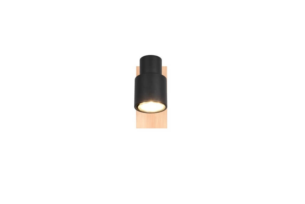 Design wandlamp Pierre zwart met hout Trio 4017807638158
